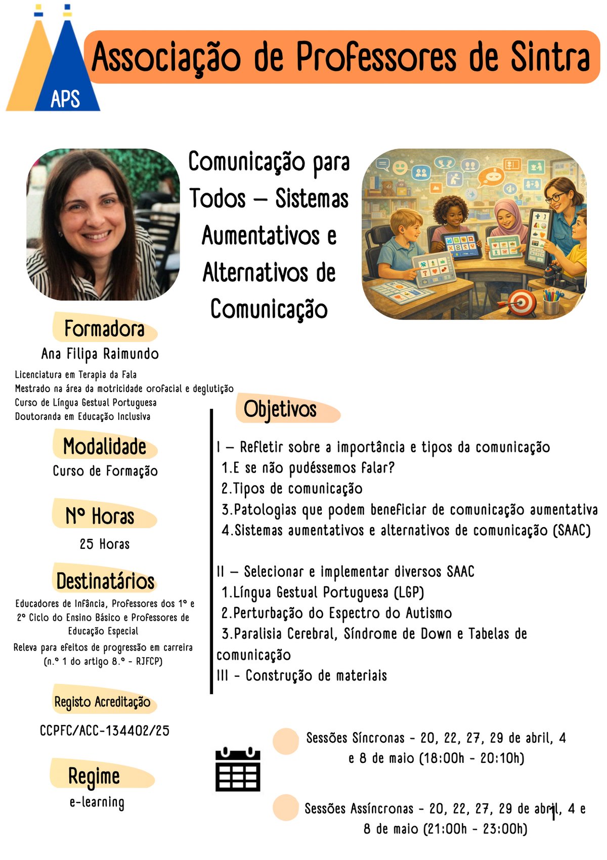 Cartaz da ação de formação Comunicação para Todos — Sistemas Aumentativos e Alternativos de Comunicação
