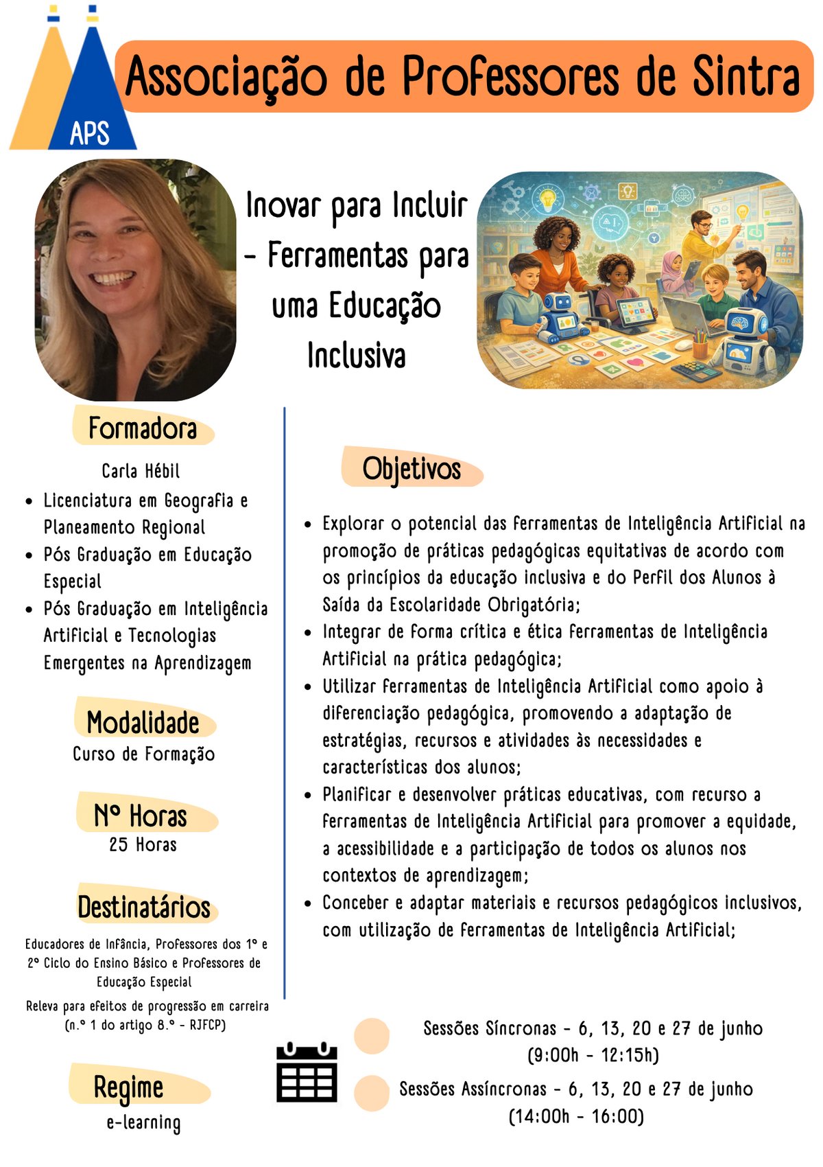 Cartaz da ação de formação Inovar para Incluir — Ferramentas para uma Educação Inclusiva